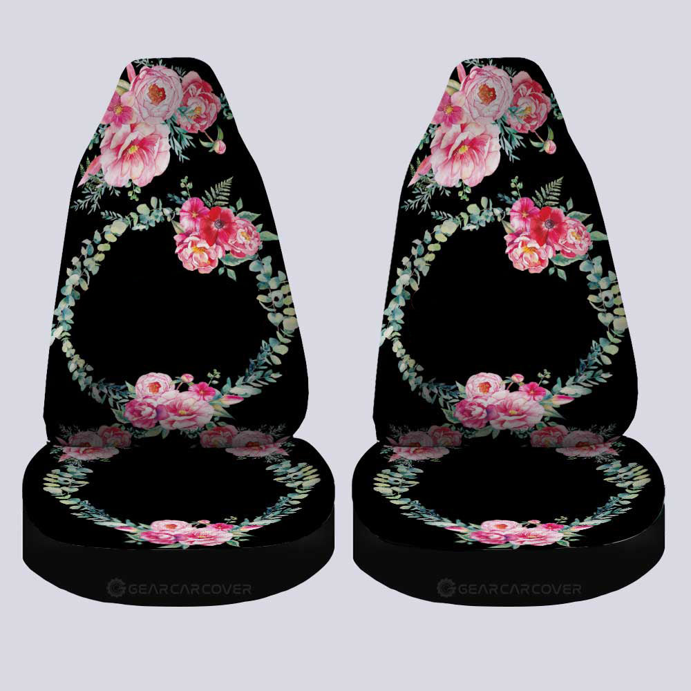 Pink Flowers Car Seat Covers Custom Personalized Name Car Accessories - Gearcarcover - 2