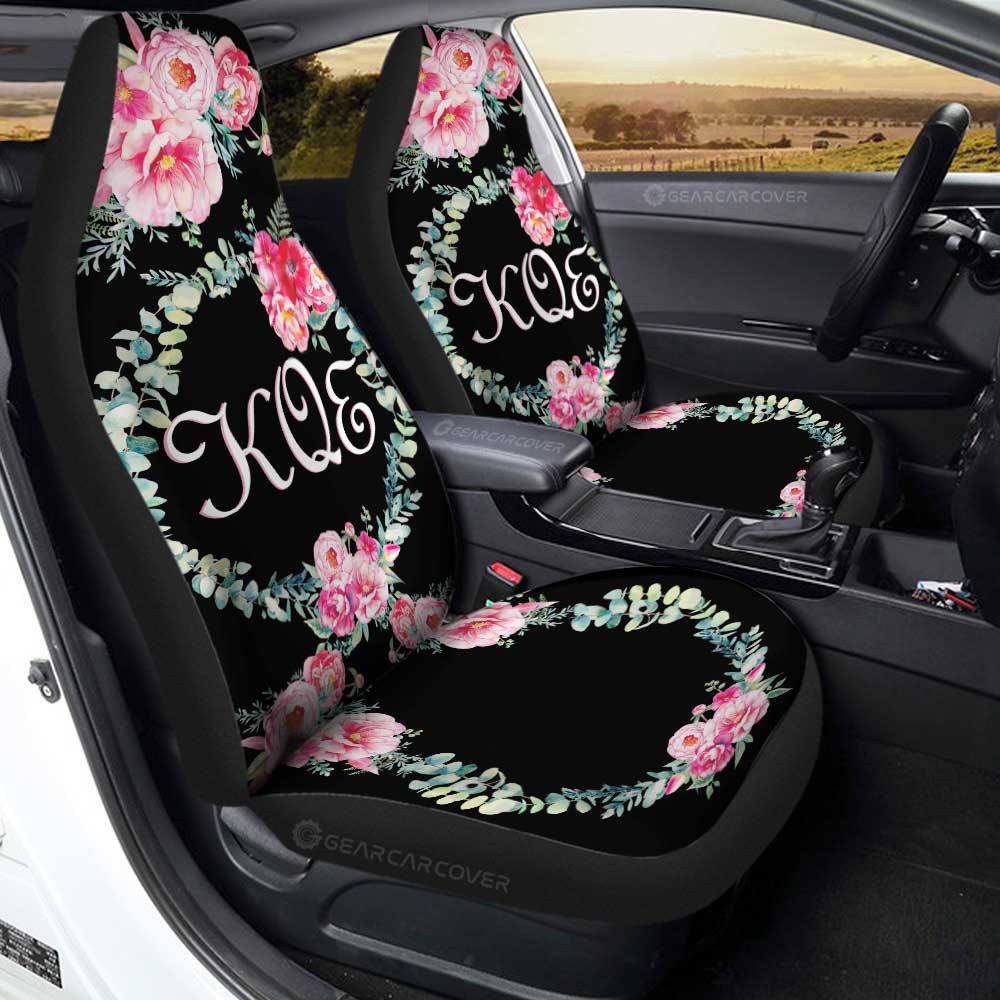 Pink Flowers Car Seat Covers Custom Personalized Name Car Accessories - Gearcarcover - 3