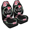 Pink Flowers Car Seat Covers Custom Personalized Name Car Accessories - Gearcarcover - 1