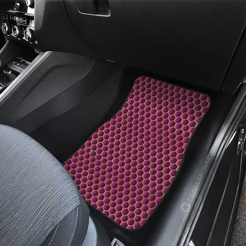 Pink Pattern Car Floor Mats Custom Honeycomb Background Car Accessories - Gearcarcover - 4