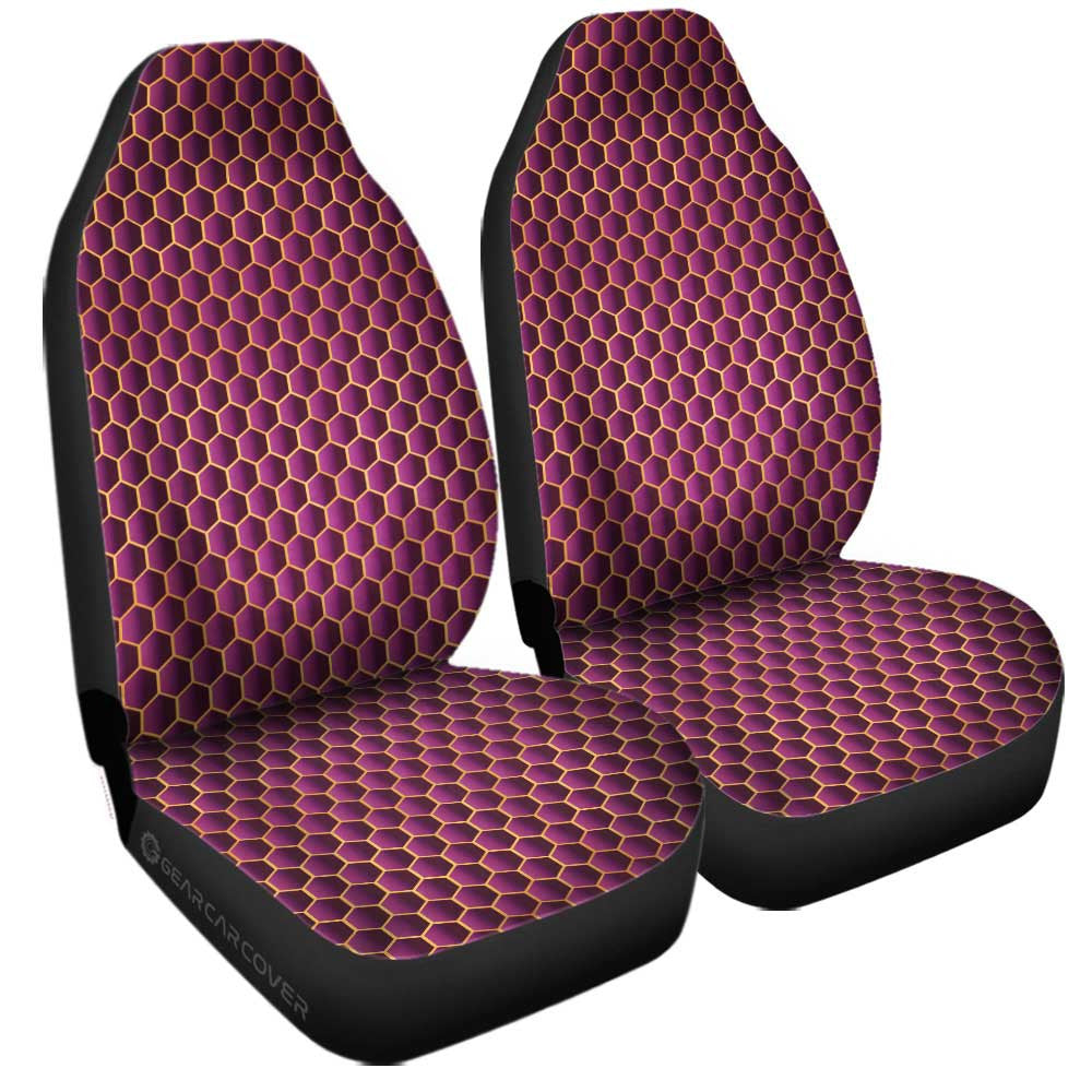 Pink Pattern Car Seat Covers Custom Honeycomb Background Car Accessories - Gearcarcover - 1