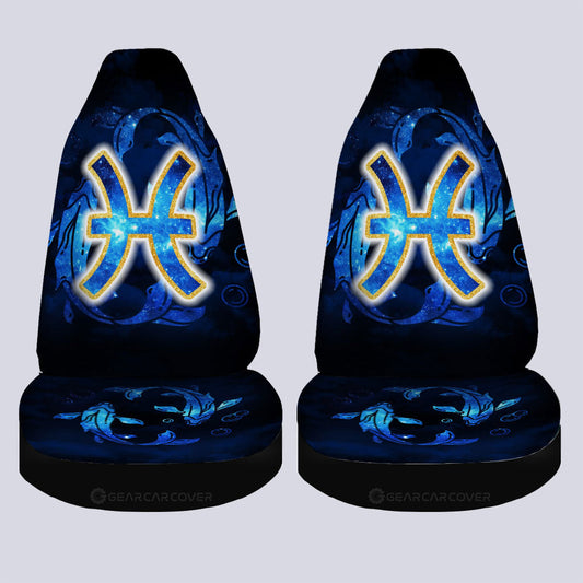 Pisces Car Seat Covers Custom Name Zodiac Car Accessories - Gearcarcover - 2