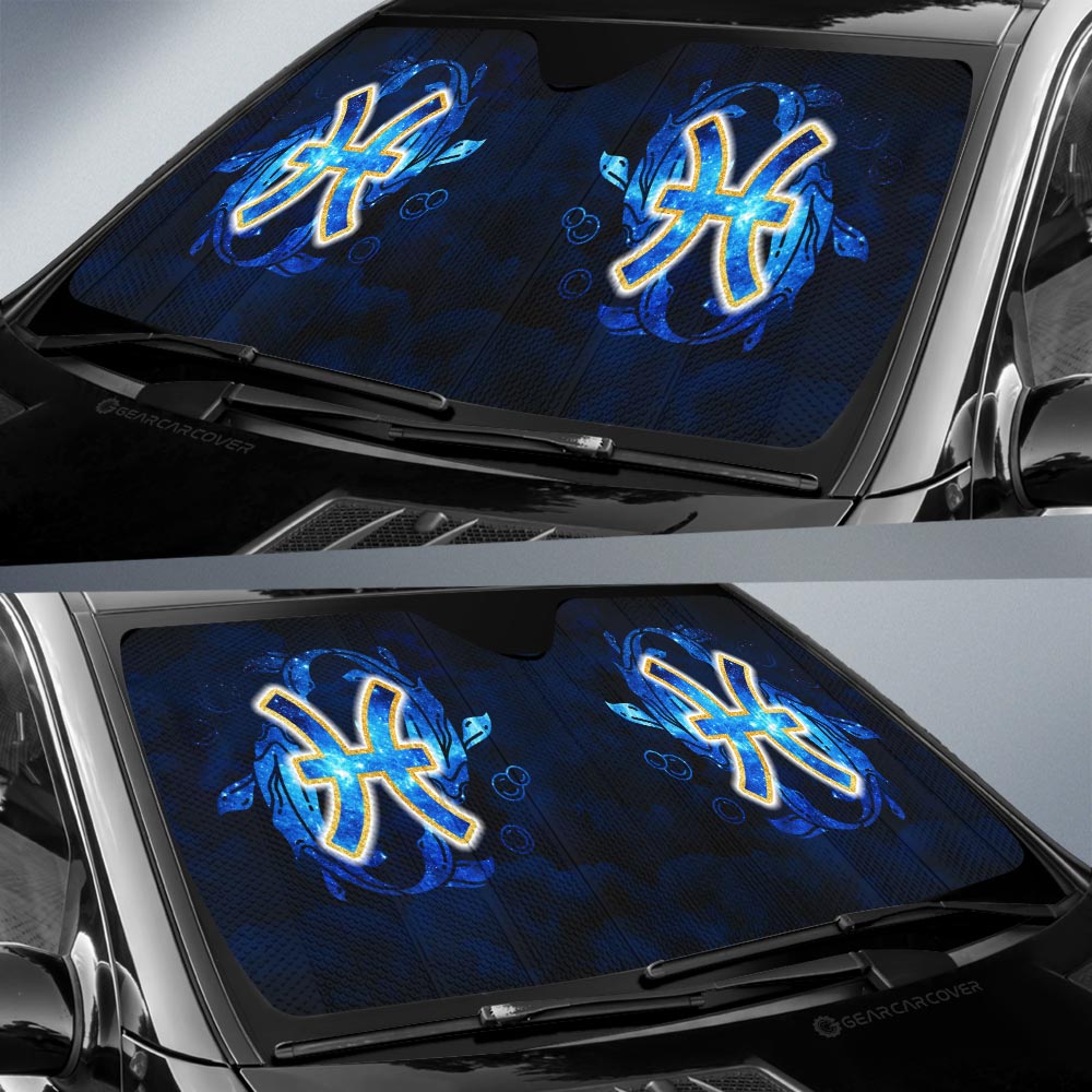 Pisces Car Sunshade Custom Name Zodiac Car Interior Accessories - Gearcarcover - 3