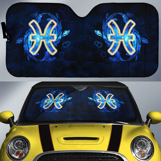 Pisces Car Sunshade Custom Name Zodiac Car Interior Accessories - Gearcarcover - 1
