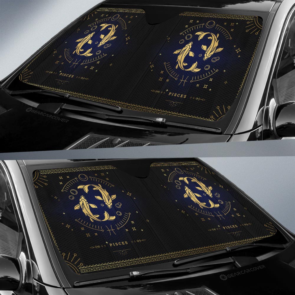 Pisces Car Sunshade Custom Zodiac Car Interior Accessories - Gearcarcover - 3