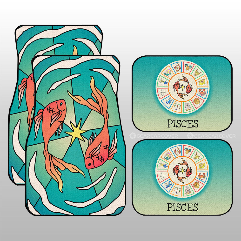 Pisces Colorful Car Floor Mats Custom Zodiac Car Accessories - Gearcarcover - 3
