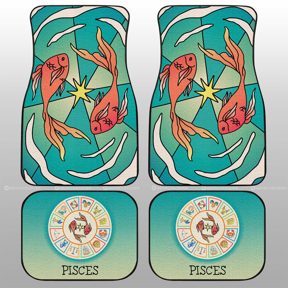 Pisces Colorful Car Floor Mats Custom Zodiac Car Accessories - Gearcarcover - 1