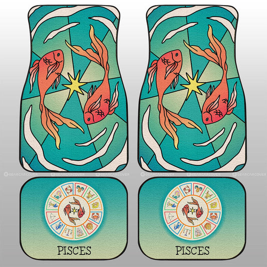Pisces Colorful Car Floor Mats Custom Zodiac Car Accessories - Gearcarcover - 1