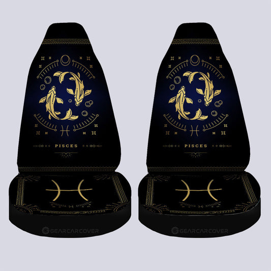 Pisces Colorful Car Seat Covers Custom Zodiac Car Accessories - Gearcarcover - 2