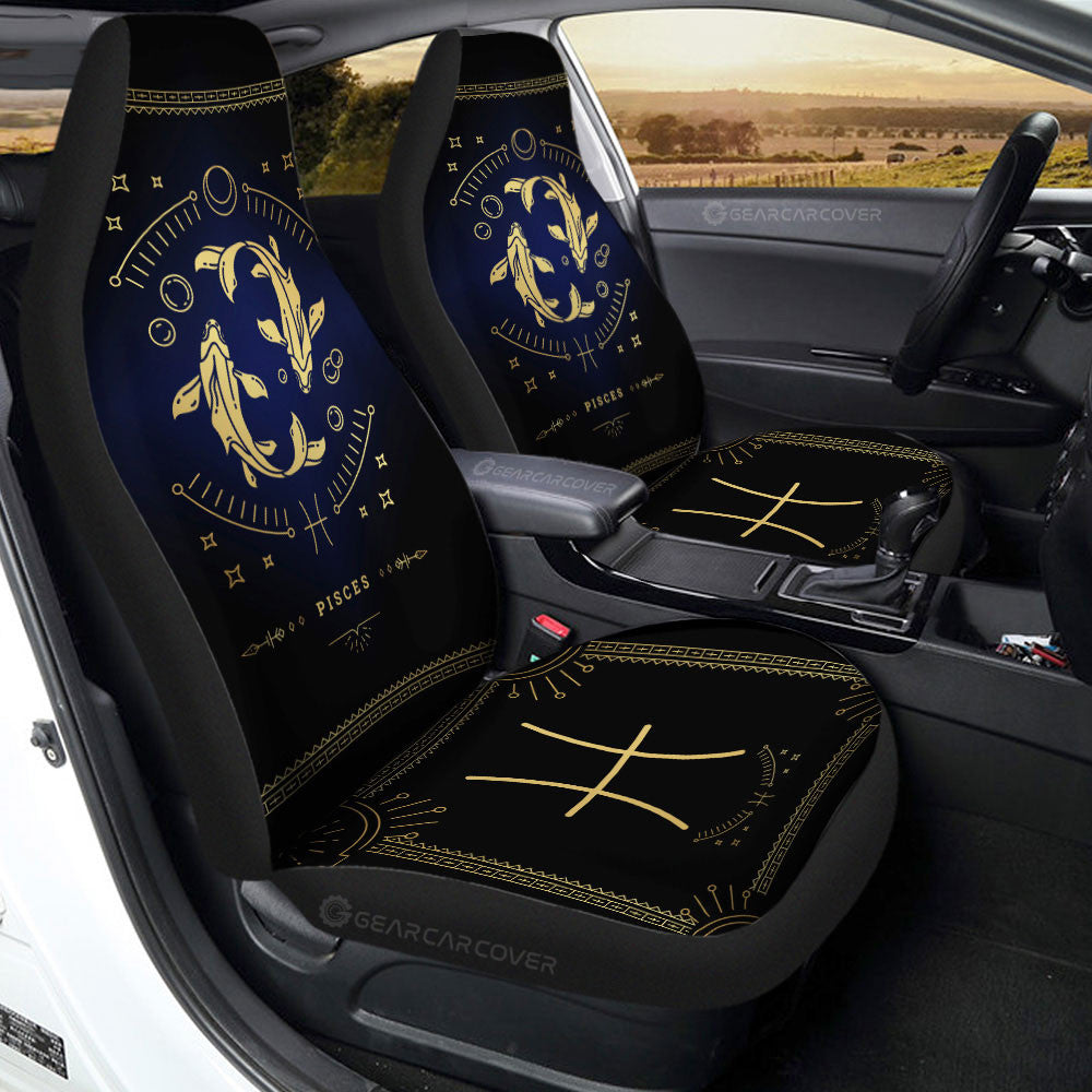 Pisces Colorful Car Seat Covers Custom Zodiac Car Accessories - Gearcarcover - 3