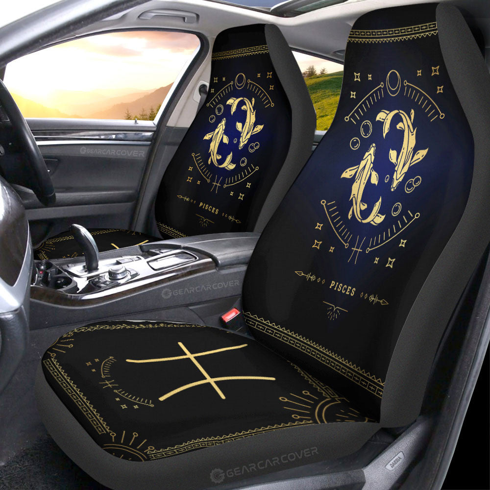 Pisces Colorful Car Seat Covers Custom Zodiac Car Accessories - Gearcarcover - 4