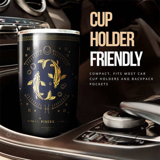Pisces Tumbler Cup Custom Zodiac Car Interior Accessories - Gearcarcover - 2