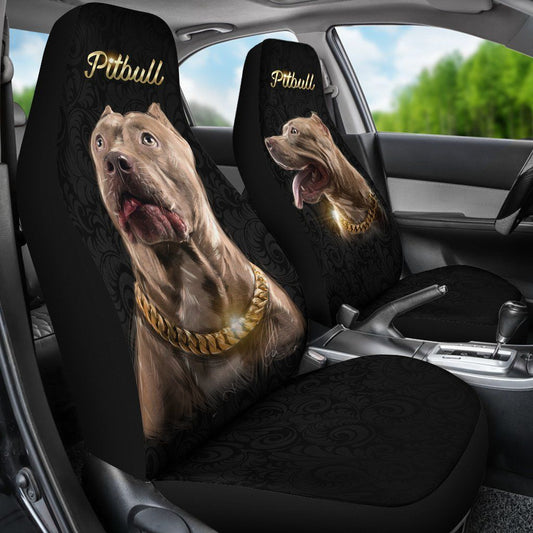 Pitbull Car Seat Covers Custom Cool Car Accessories For Dog Lovers - Gearcarcover - 1