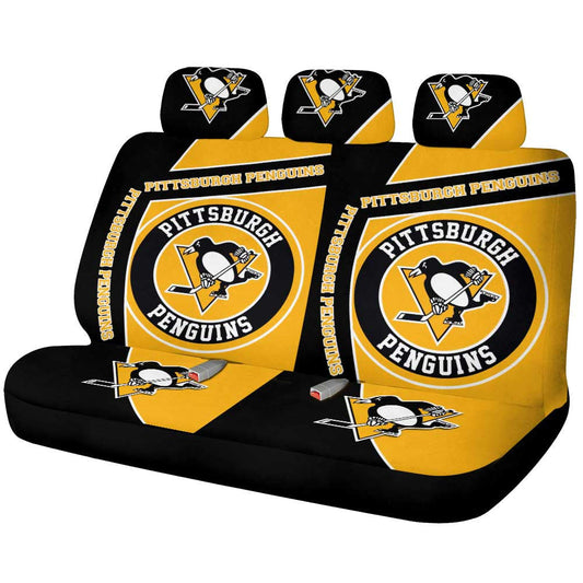 Pittsburgh Penguins Car Back Seat Cover Custom Car Accessories For Fans - Gearcarcover - 1