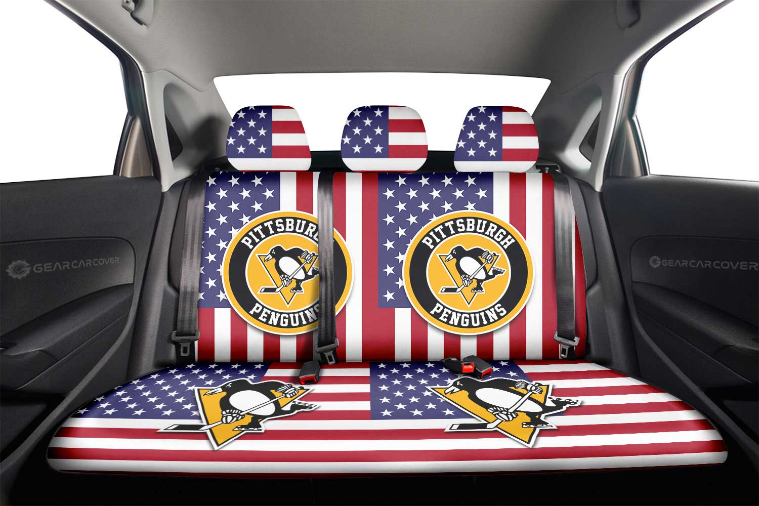 Pittsburgh Penguins Car Back Seat Cover Custom Car Accessories - Gearcarcover - 2