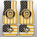 Pittsburgh Penguins Car Floor Mats Custom US Flag Style - Gearcarcover - 1