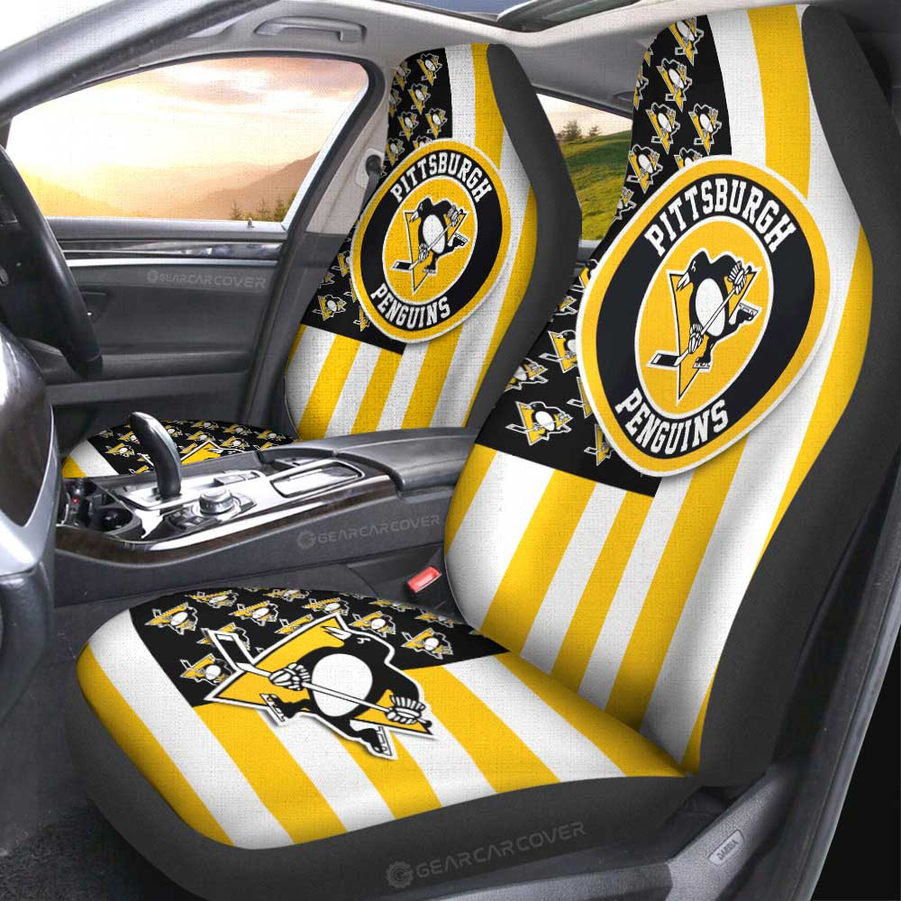 Pittsburgh Steelers Car Seat Covers Custom US Flag Style