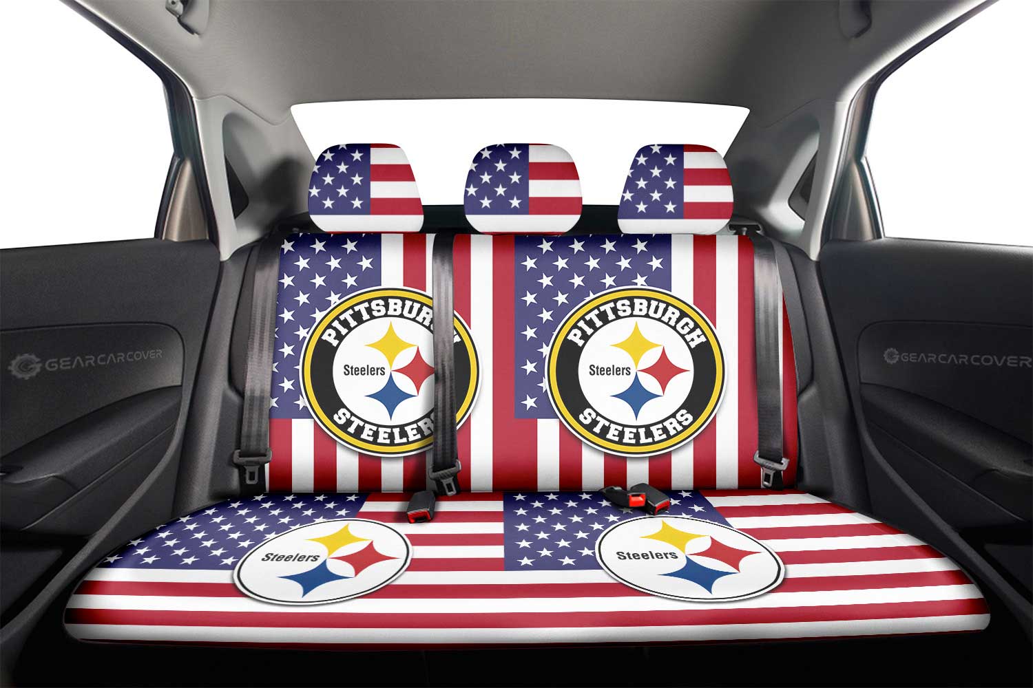 Pittsburgh Steelers Car Back Seat Cover Custom Car Accessories - Gearcarcover - 2
