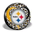 Pittsburgh Steelers Spare Tire Cover Custom Leopard Heart For Fans - Gearcarcover - 3