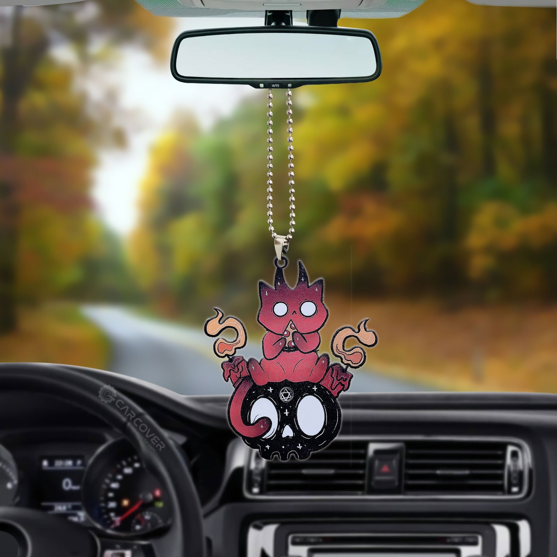 Pizza Devil Kitty Ornament Custom Car Accessories Halloween Gifts - Gearcarcover - 3