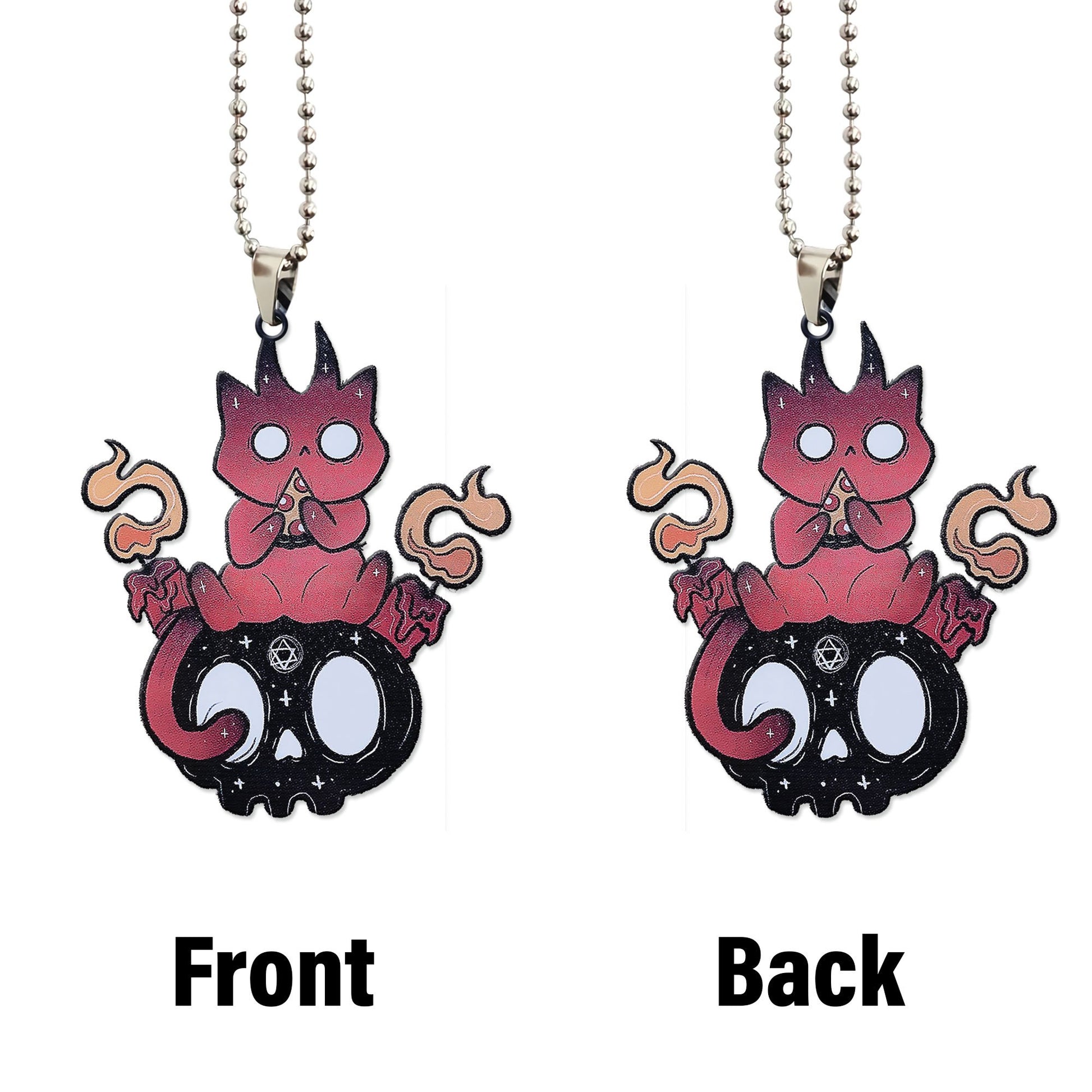 Pizza Devil Kitty Ornament Custom Car Accessories Halloween Gifts - Gearcarcover - 4