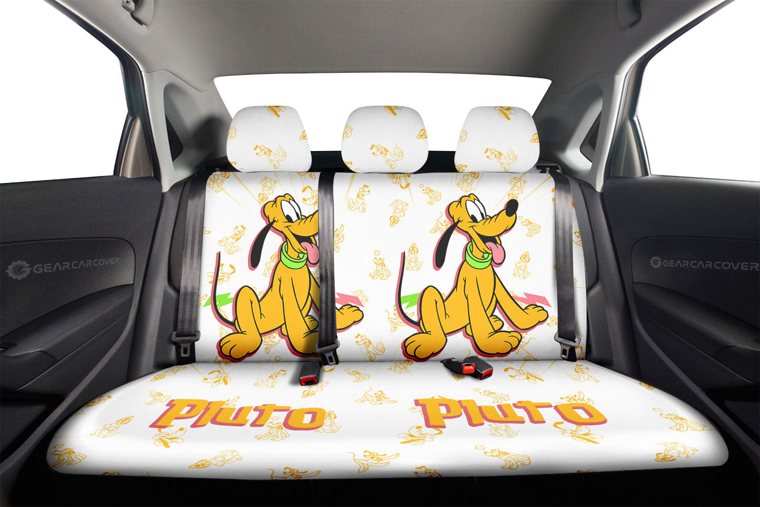 Pluto Car Back Seat Cover Custom Cartoon Car Accessories - Gearcarcover - 2