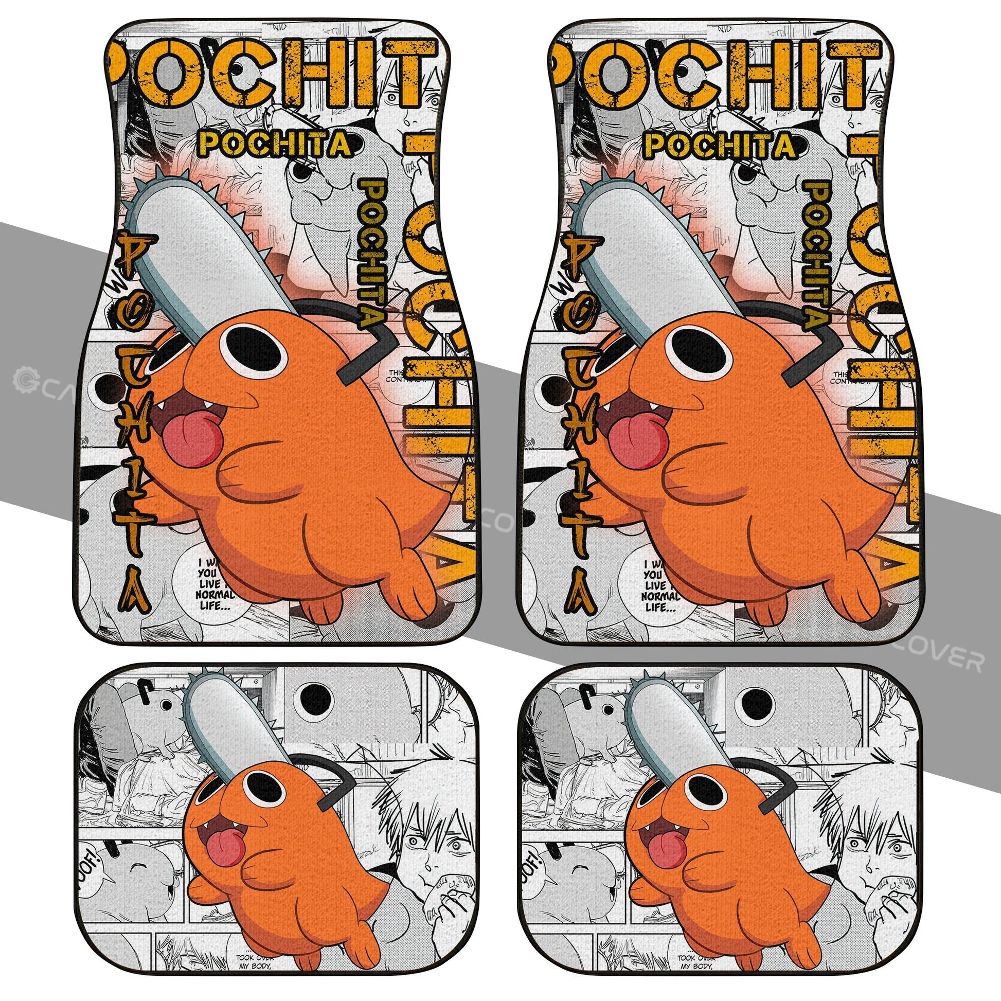 Pochita Car Floor Mats Custom Anime Chainsaw Man Car Interior Accessories - Gearcarcover - 2