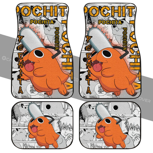 Pochita Car Floor Mats Custom Anime Chainsaw Man Car Interior Accessories - Gearcarcover - 2