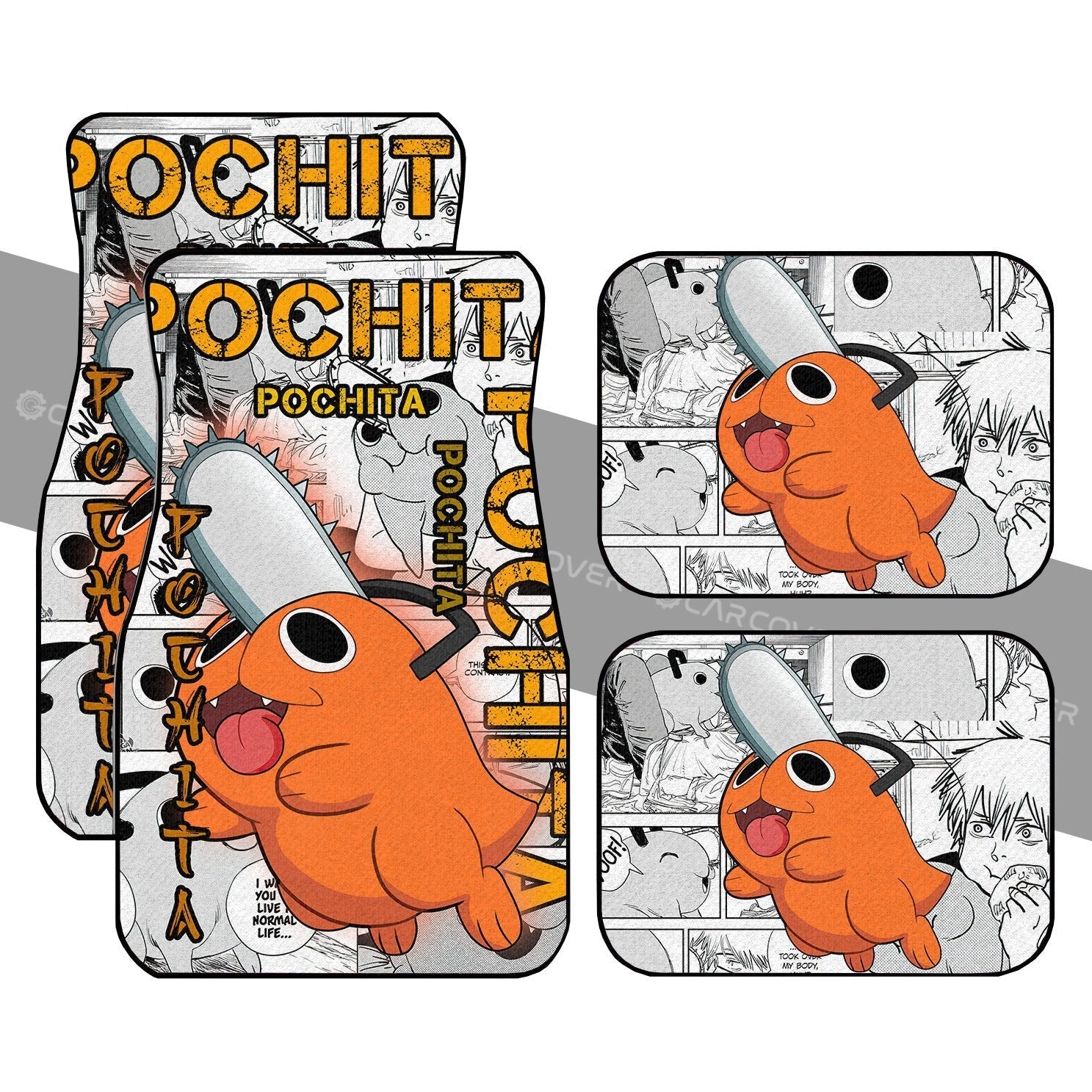 Pochita Car Floor Mats Custom Anime Chainsaw Man Car Interior Accessories - Gearcarcover - 1