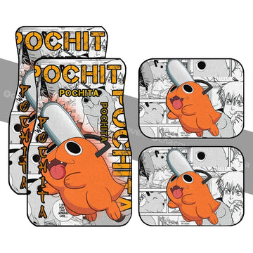 Pochita Car Floor Mats Custom Anime Chainsaw Man Car Interior Accessories - Gearcarcover - 1