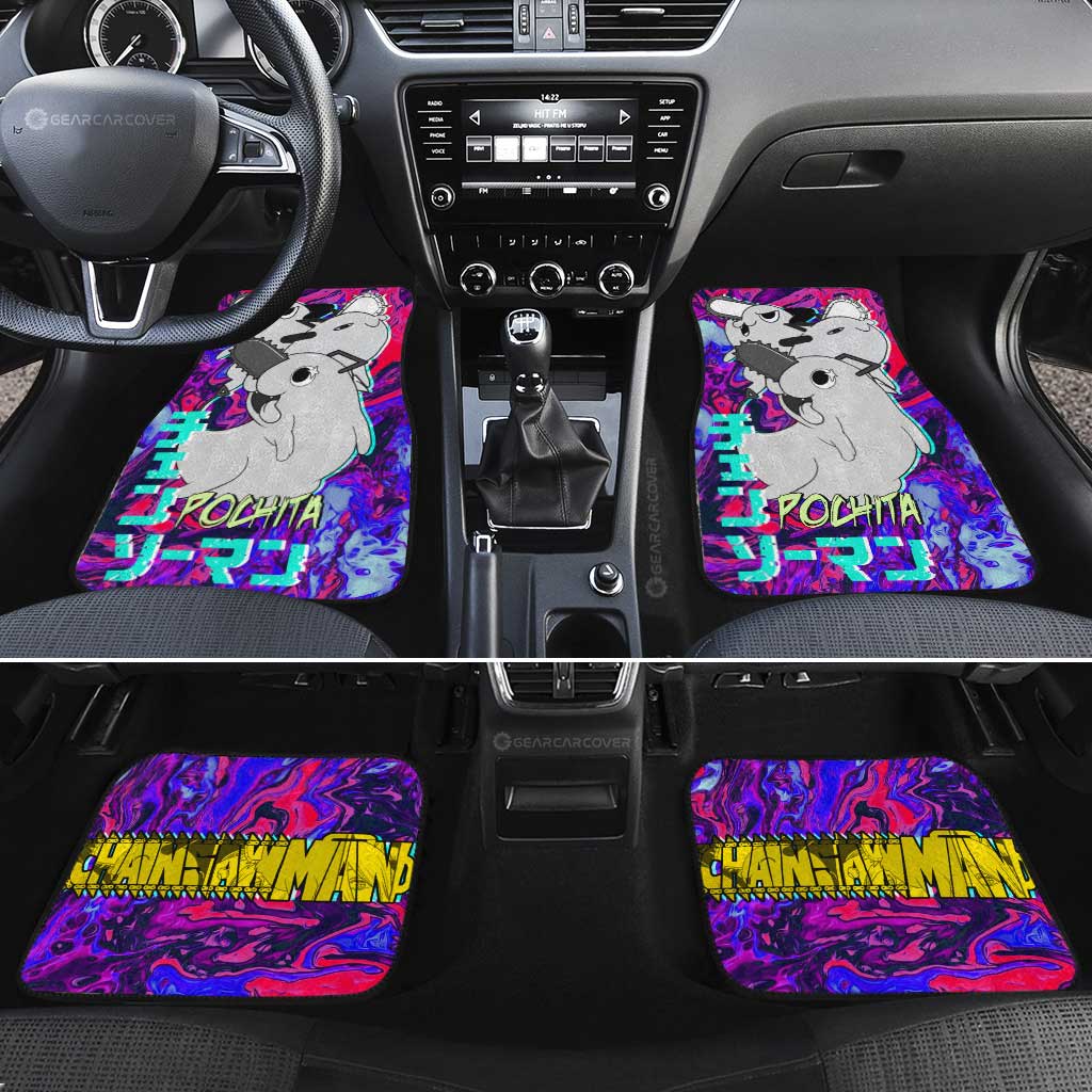 Pochita Car Floor Mats Custom Chainsaw Man Anime - Gearcarcover - 2