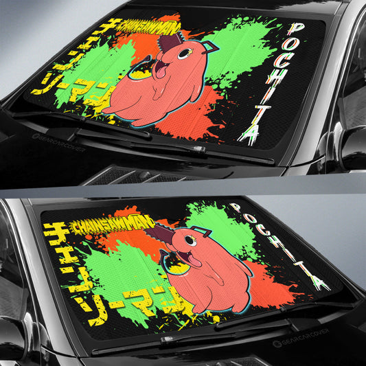 Pochita Car Sunshade Custom Chainsaw Man Anime Car Accessories - Gearcarcover - 2