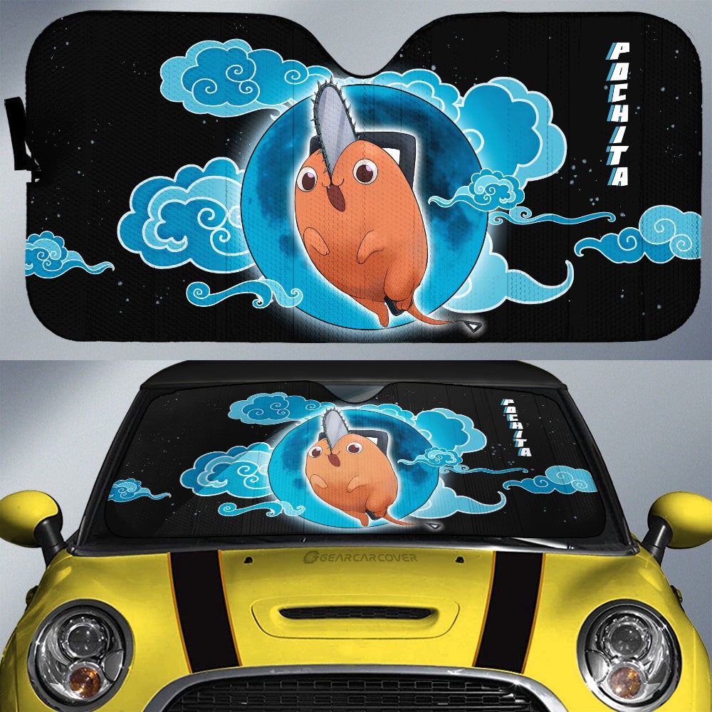 Pochita Car Sunshade Custom Chainsaw Man Anime - Gearcarcover - 1