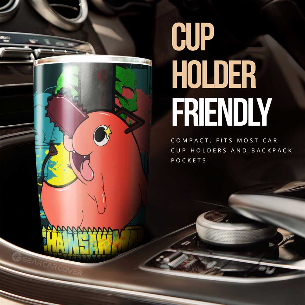 Pochita Tumbler Cup Custom Chainsaw Man Anime Car Interior Accessories - Gearcarcover - 2