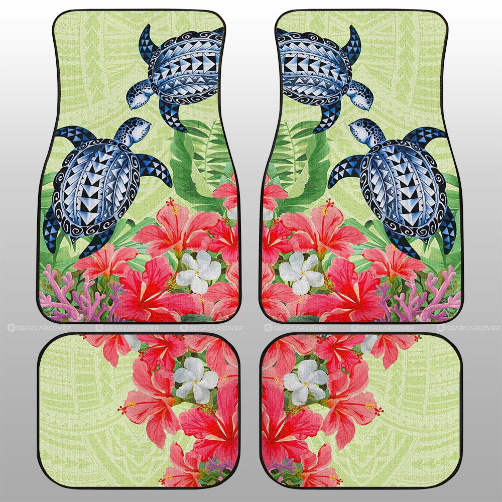 Polynesian Turtle Car Floor Mats Custom Flowers Car Accessories - Gearcarcover - 2