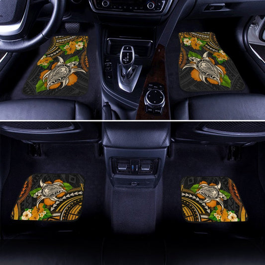 Polynesian Turtle Car Floor Mats Custom Hibiscus Flower Car Accessories - Gearcarcover - 2