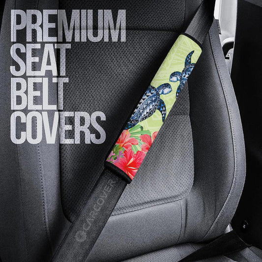 Polynesian Turtle Seat Belt Covers Custom Flowers Car Accessories - Gearcarcover - 2