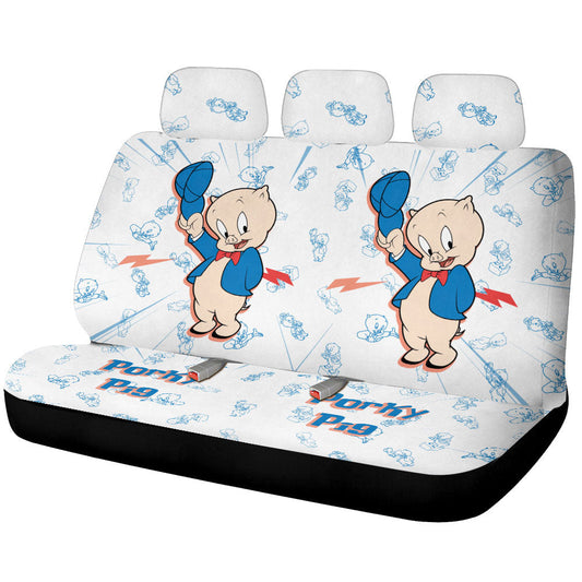 Porky Pig Car Back Seat Cover Custom Cartoon Car Accessories - Gearcarcover - 1