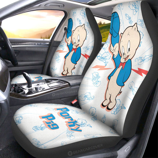 Porky Pig Car Seat Covers Custom Cartoon Car Accessories - Gearcarcover - 2