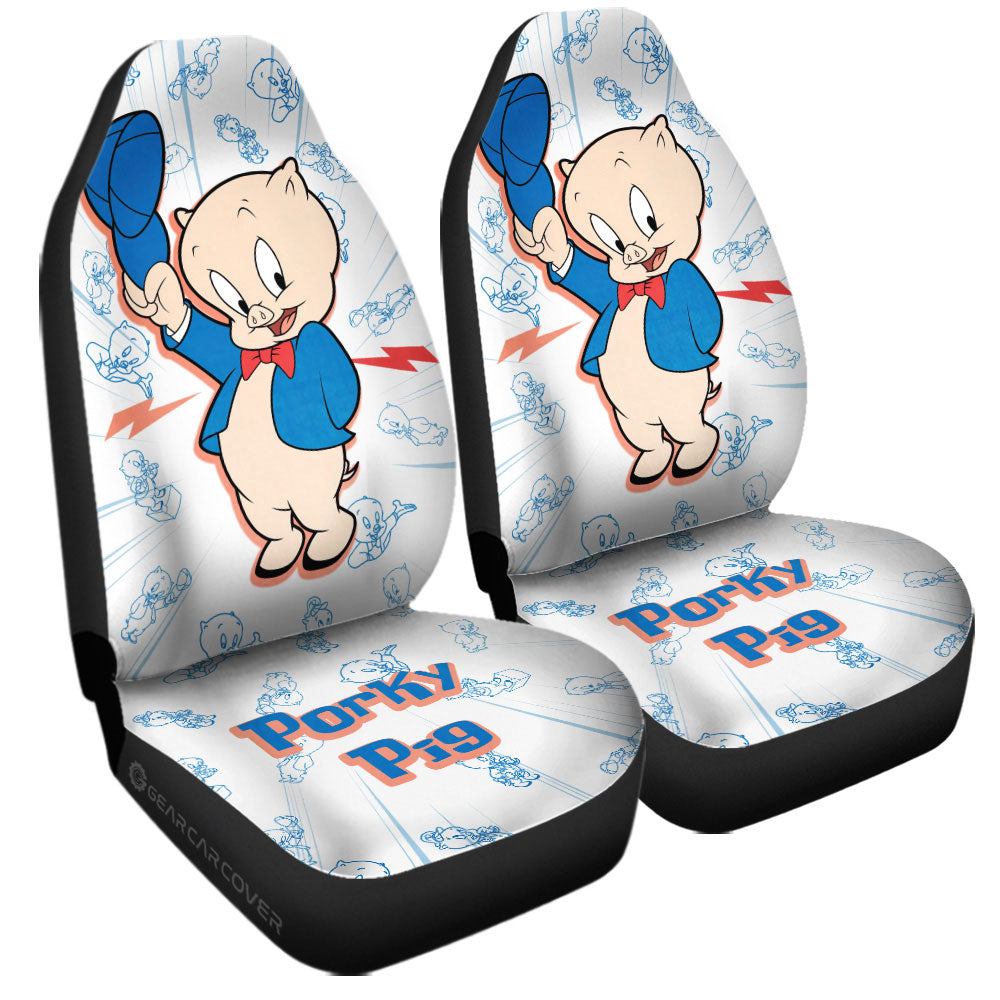 Porky Pig Car Seat Covers Custom Cartoon Car Accessories - Gearcarcover - 3
