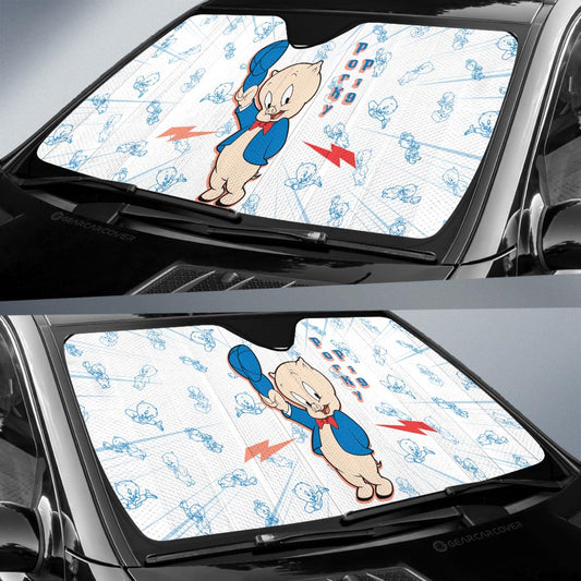 Porky Pig Car Sunshade Custom Cartoon Car Accessories - Gearcarcover - 2