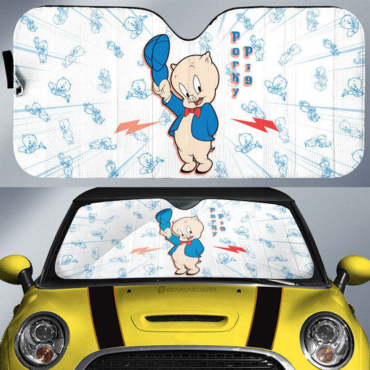 Porky Pig Car Sunshade Custom Cartoon Car Accessories - Gearcarcover - 1