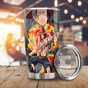 Portgas Ace Tumbler Cup Custom Anime One Piece Car Accessories - Gearcarcover - 1