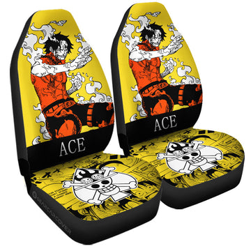 Portgas D Ace Car Seat Covers Custom One Piece Anime Car Accessories - Gearcarcover - 1