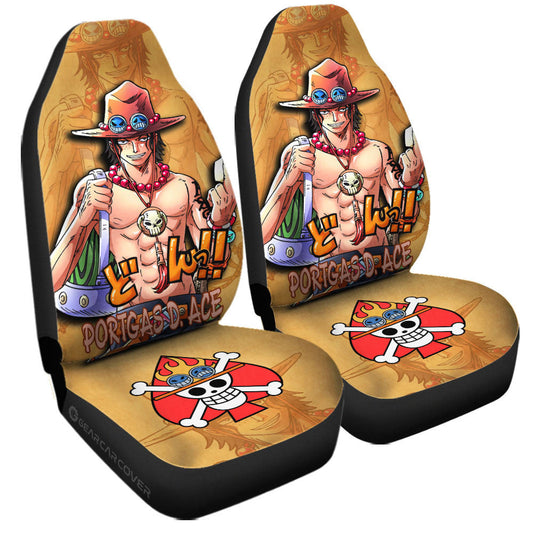Portgas D Ace Car Seat Covers Custom One Piece Anime Car Accessories - Gearcarcover - 1
