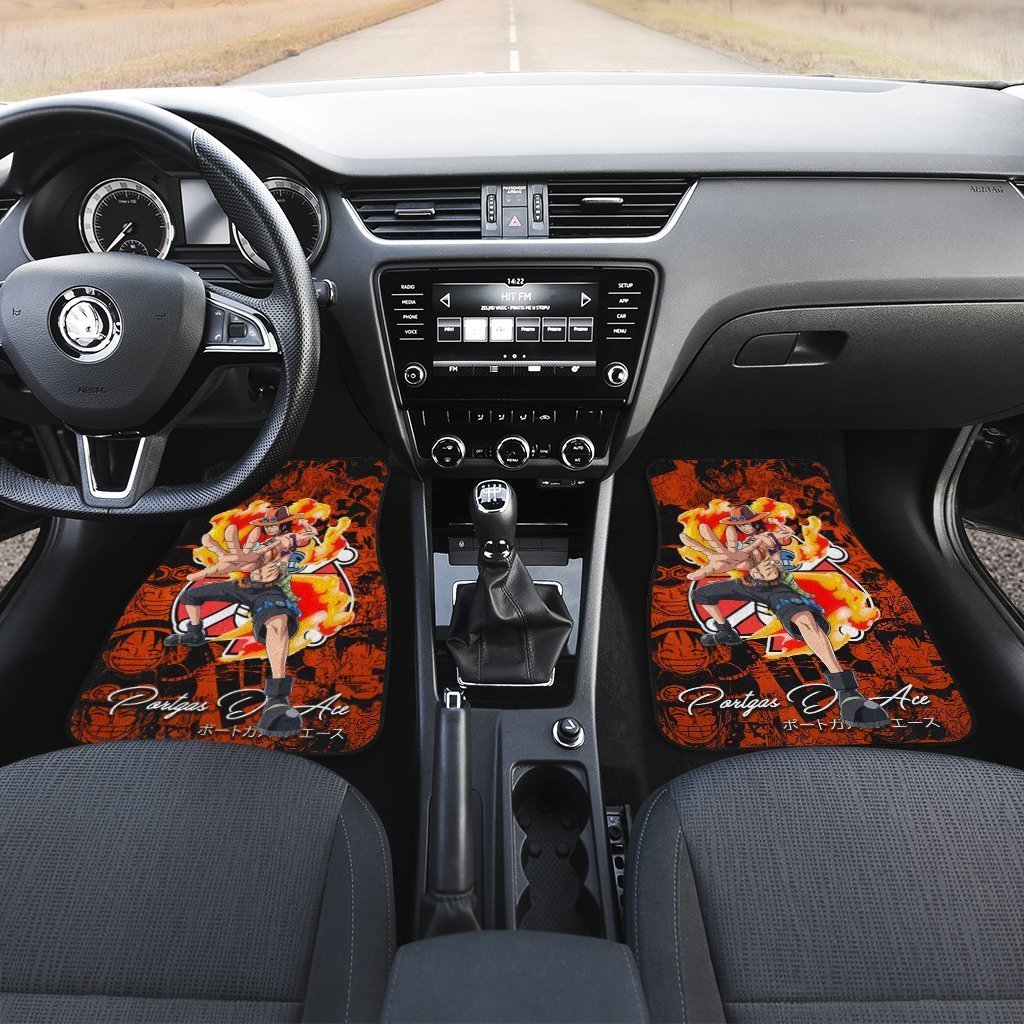 Portgas D. Ace Car Floor Mats Custom One Piece Anime - Gearcarcover - 3