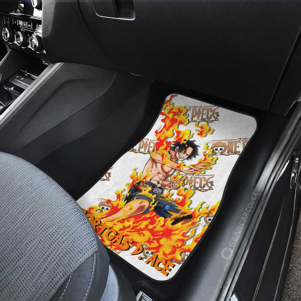 Portgas D. Ace Car Floor Mats Custom One Piece Anime - Gearcarcover - 3