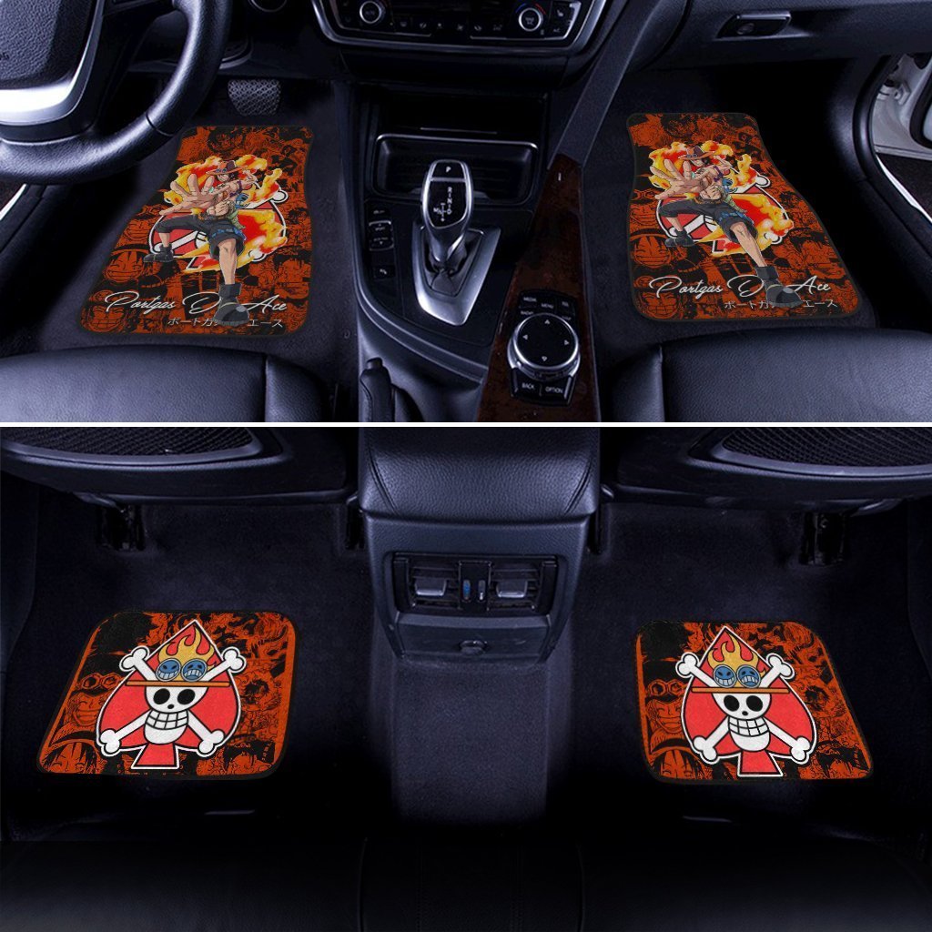 Portgas D. Ace Car Floor Mats Custom One Piece Anime - Gearcarcover - 4