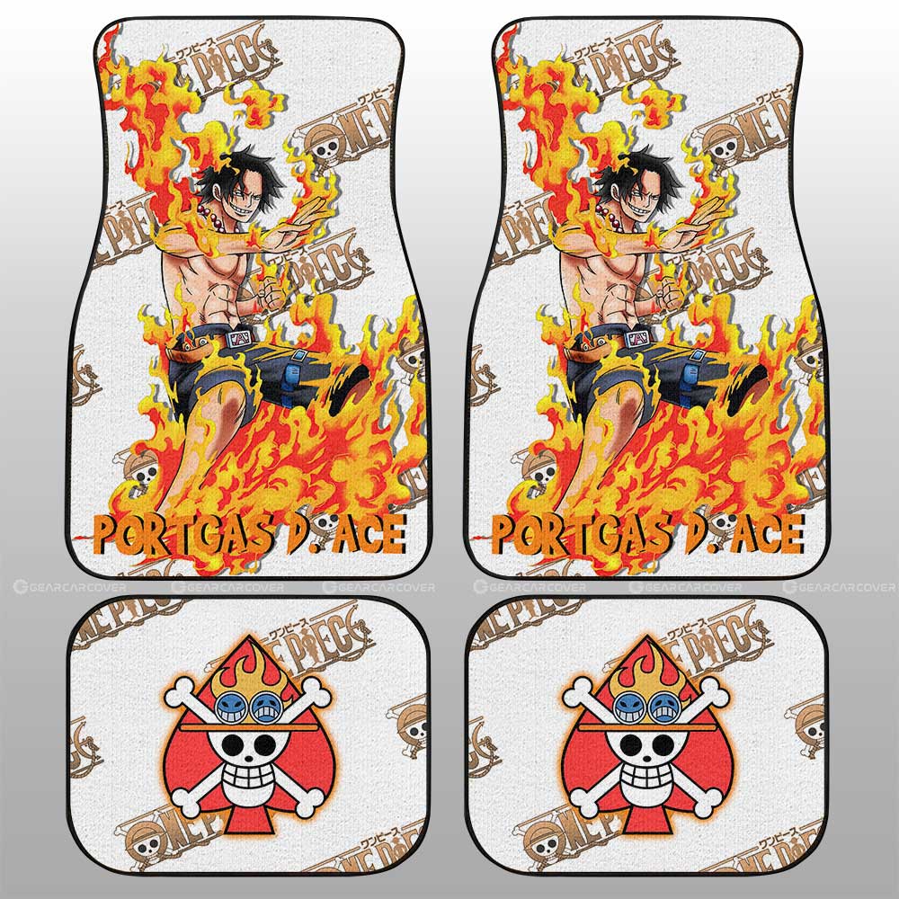 Portgas D. Ace Car Floor Mats Custom One Piece Anime - Gearcarcover - 1