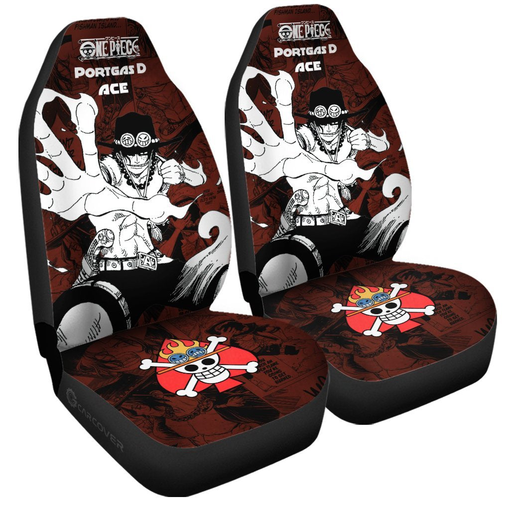 Portgas D. Ace Car Seat Covers Custom Anime Mix Manga One Piece Car Interior Accessories - Gearcarcover - 3